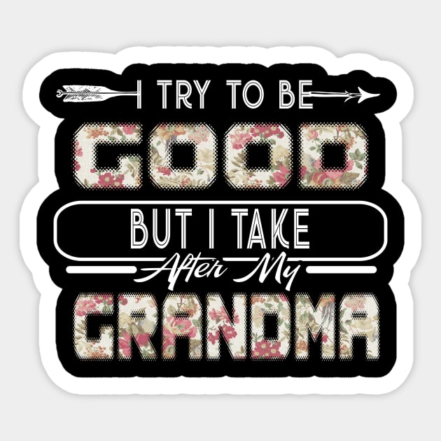 I Try To Be Good But I Take After My Grandma Kids Gif Sticker by timski